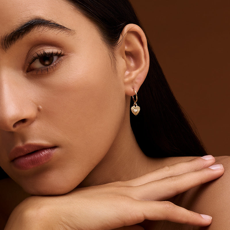 Kora Hoop, White Topaz, Gold