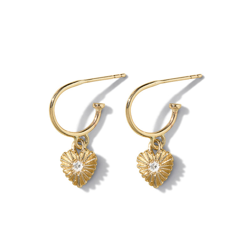 Kora Hoop, White Topaz, Gold