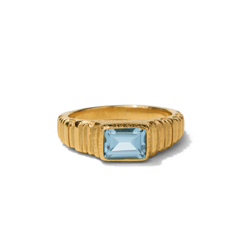 Linea Ring, Blue Topaz, Gold