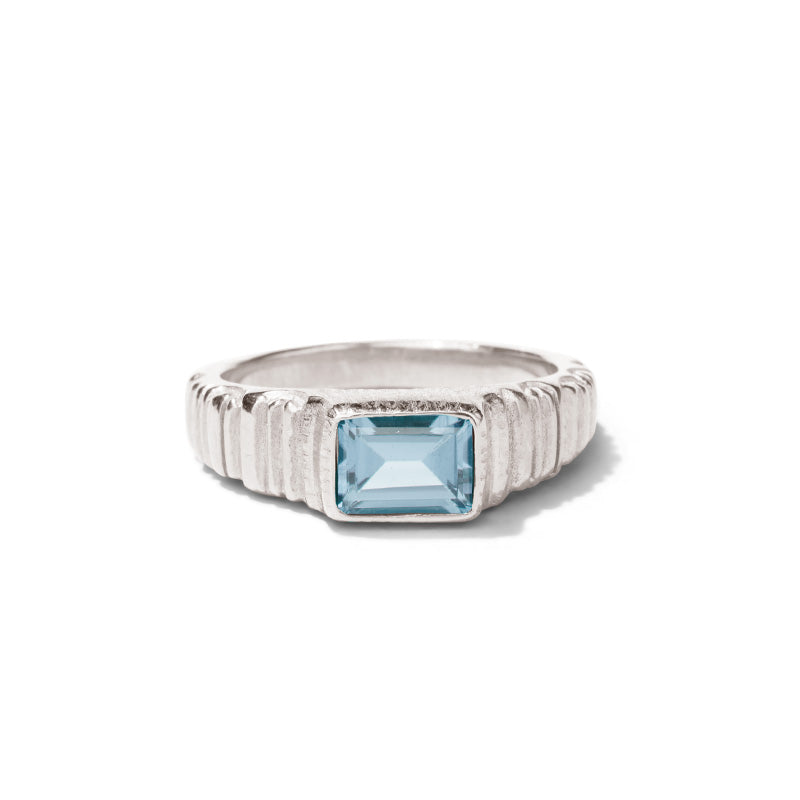 Linea Ring, Blue Topaz, Silver