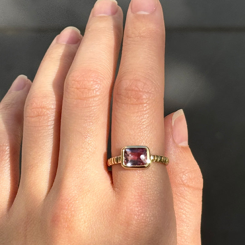 Linea Ring, Bi-Colour Tourmaline, 9kt Yellow Gold