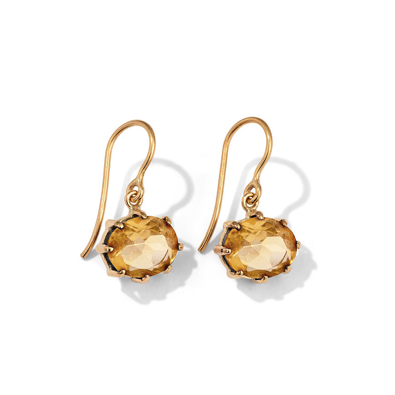 Marie Earring, Citrine, Gold