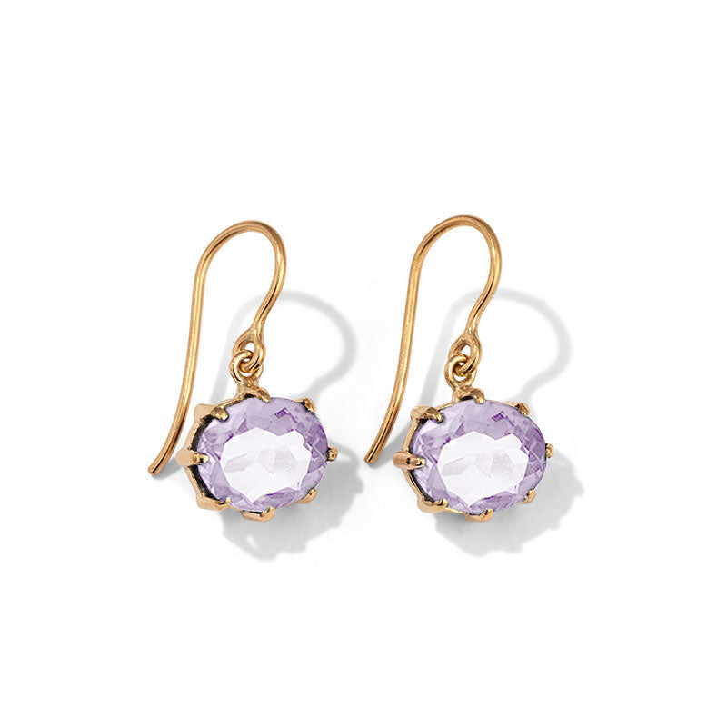 Marie Earring, Amethyst, Gold