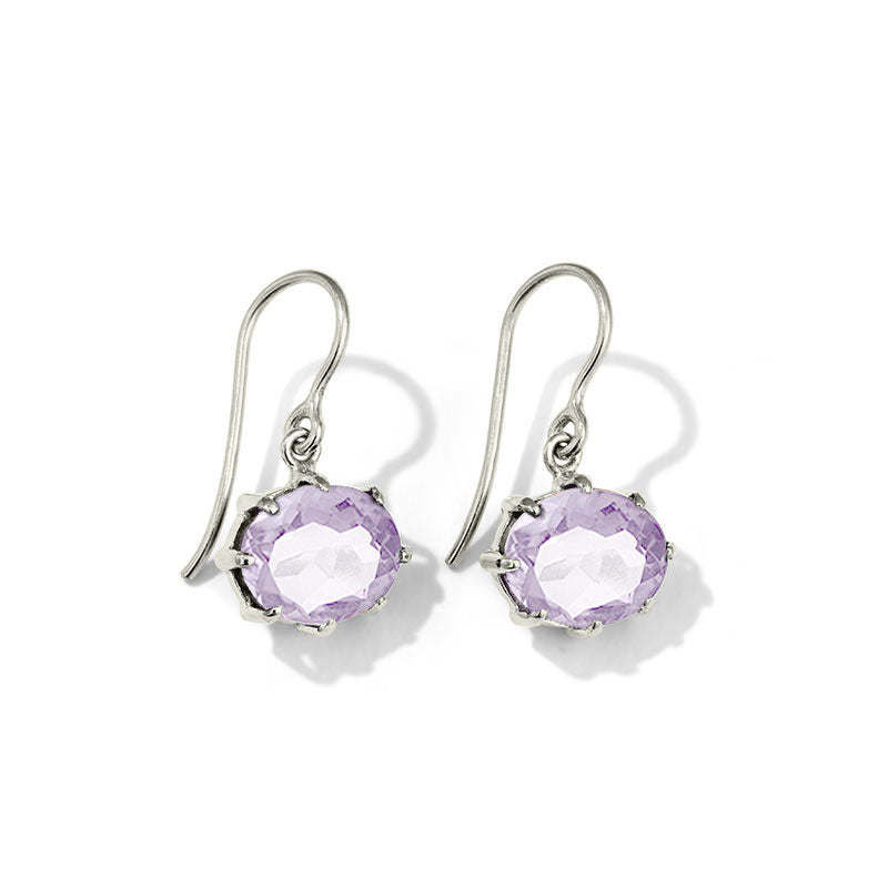 Marie Earring, Amethyst, Silver
