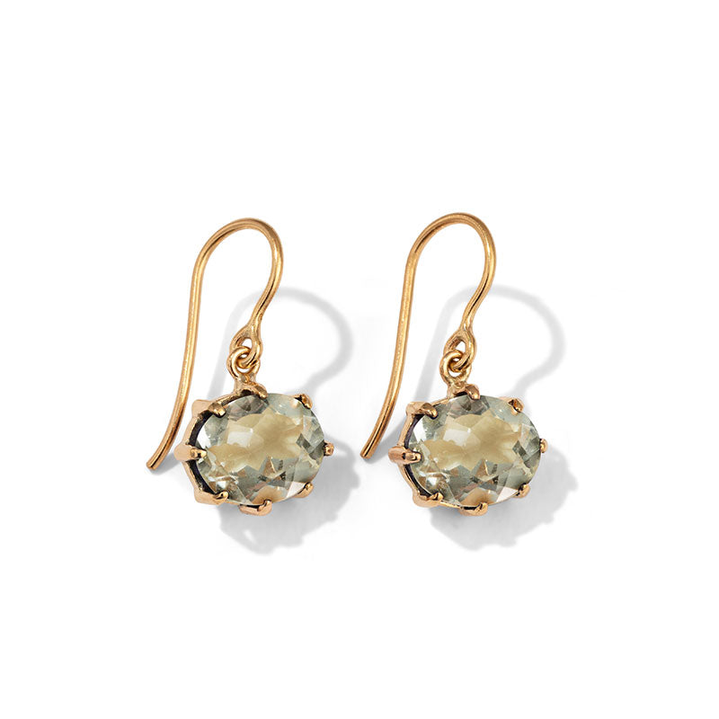 Marie Earring, Prasiolite, Gold