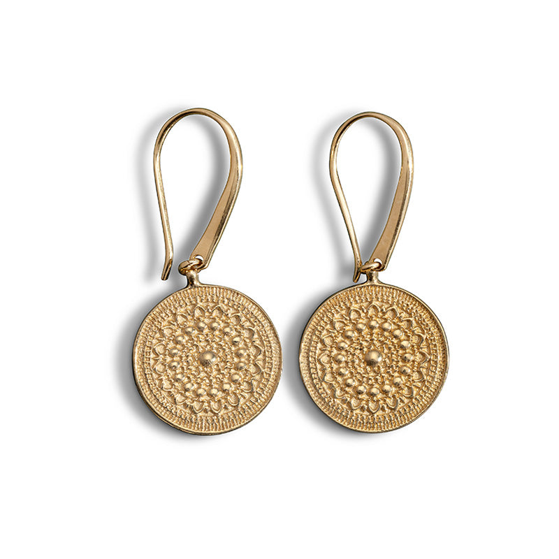 Medallion Earring, Gold