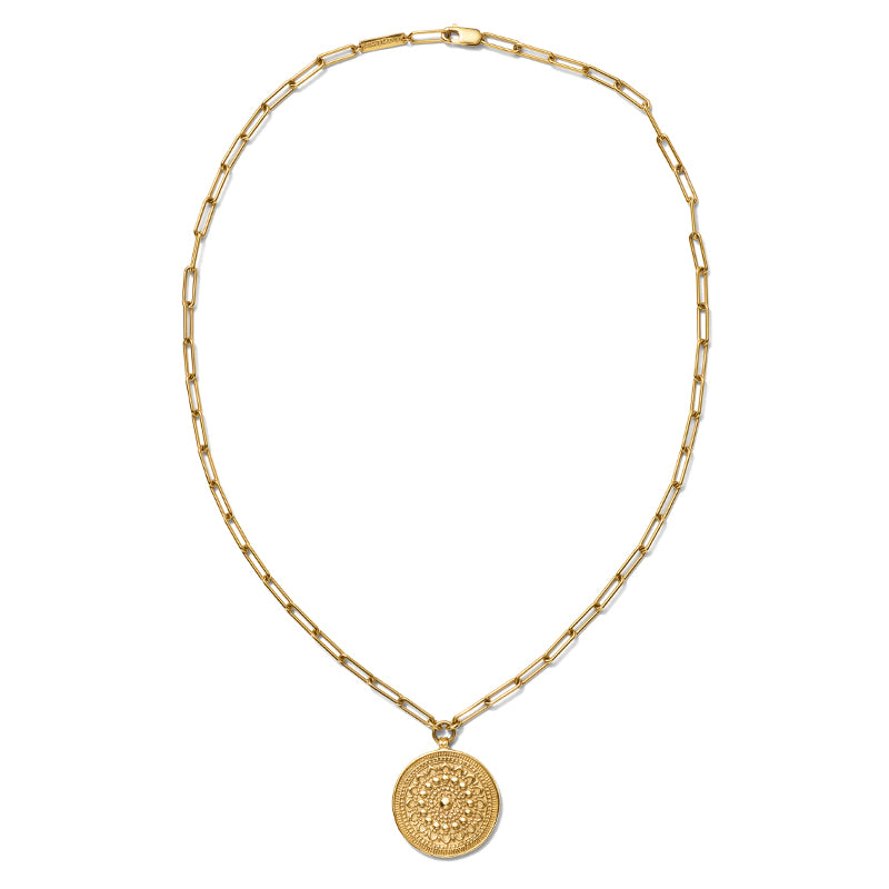 Medallion Ios Necklace, Gold