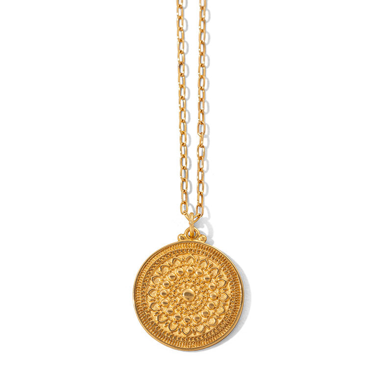 Medallion Necklace, Large, Gold