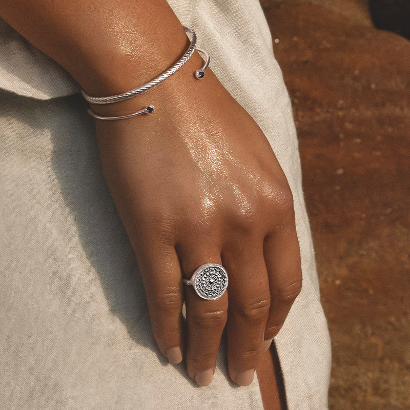 Woven Cuff, Silver