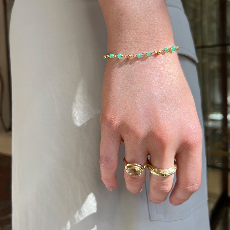 Mercy Bracelet, Chrysoprase, Gold