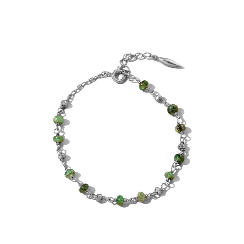 Mercy Bracelet, Emerald, Silver