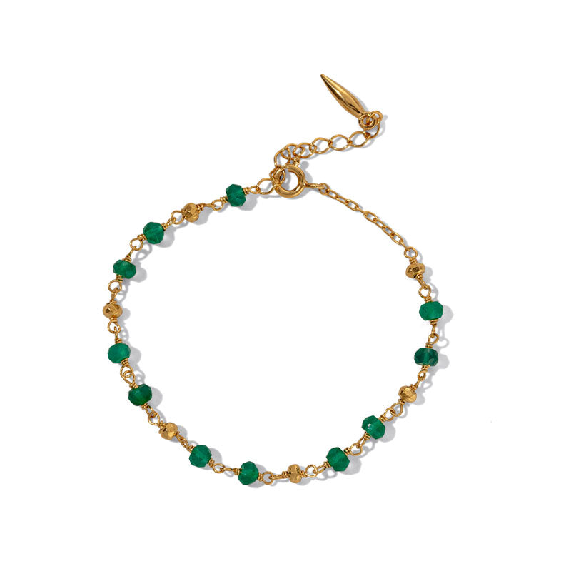 Mercy Bracelet, Green Onyx, Gold