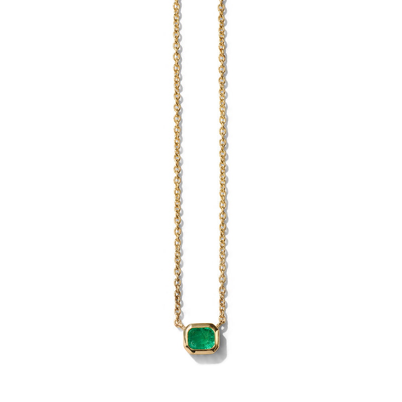 Minerva Necklace, Emerald, 9kt Yellow Gold