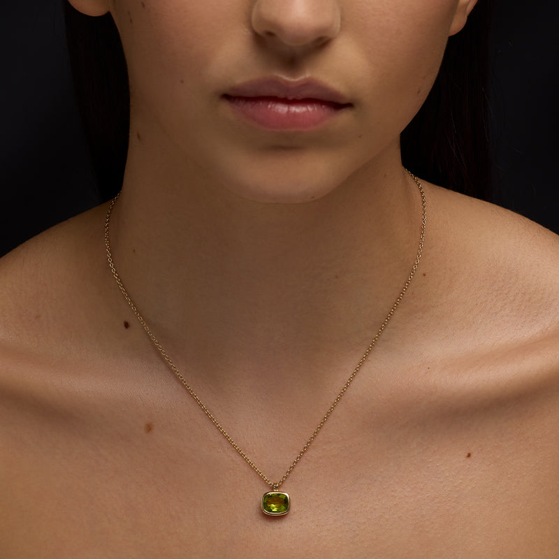 Minerva Necklace, Peridot, 9kt Yellow Gold