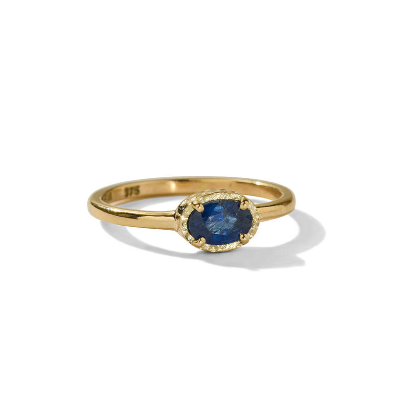 Mini Ceres Ring, Blue Sapphire, 9kt Yellow Gold