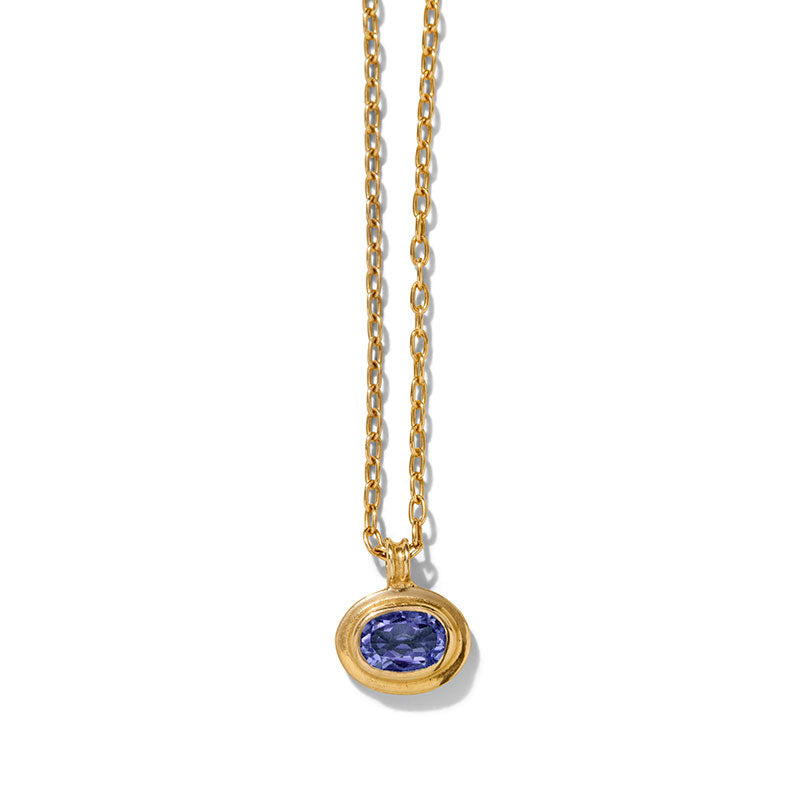 Greco Mini Necklace, Iolite, Gold