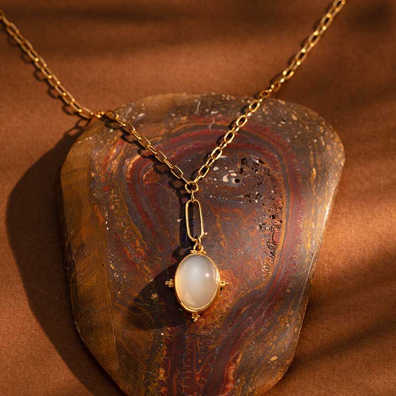 Moonstone Amulet, Moonstone, Gold