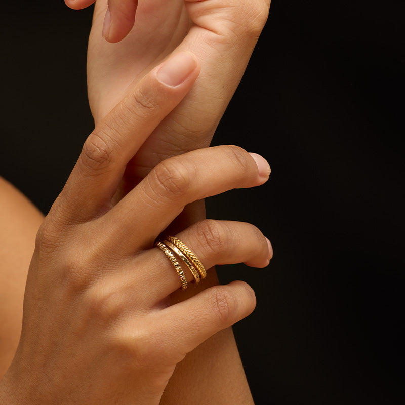 Woven Band, 9kt Yellow Gold