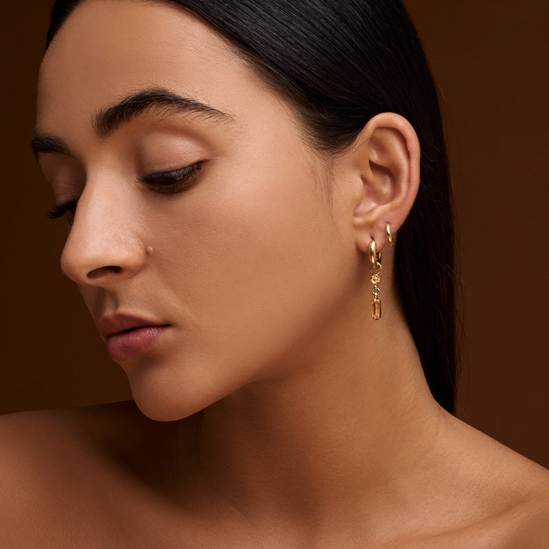 Ombre Charm, Citrine, Gold