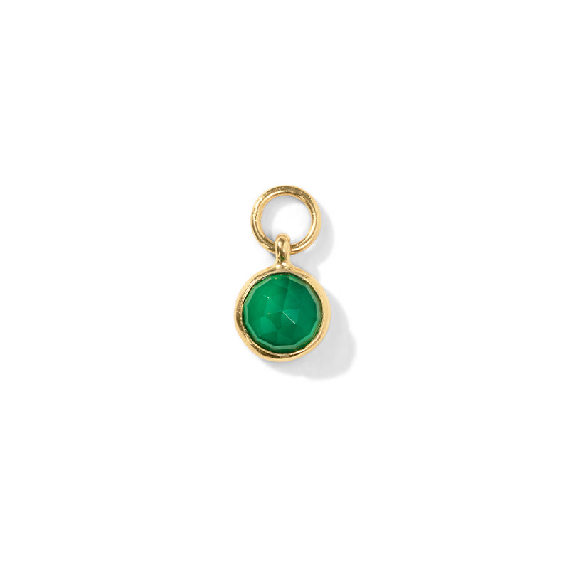 Orbit Charm, Green Onyx, Gold