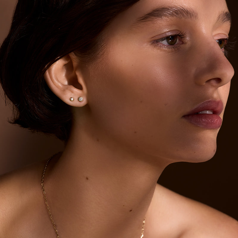 Orbit Stud, Large, Diamond, 9kt Yellow Gold