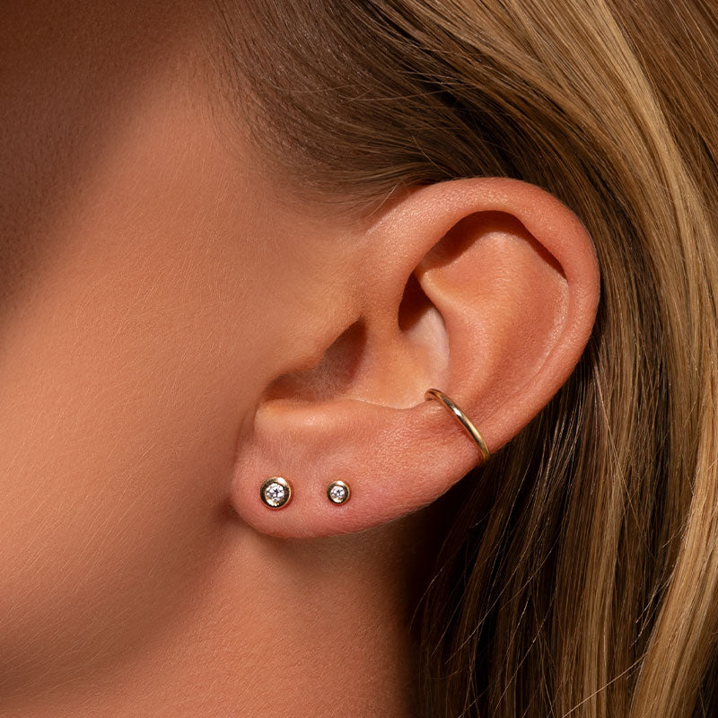 Orbit Stud, Large, Diamond, 9kt Yellow Gold