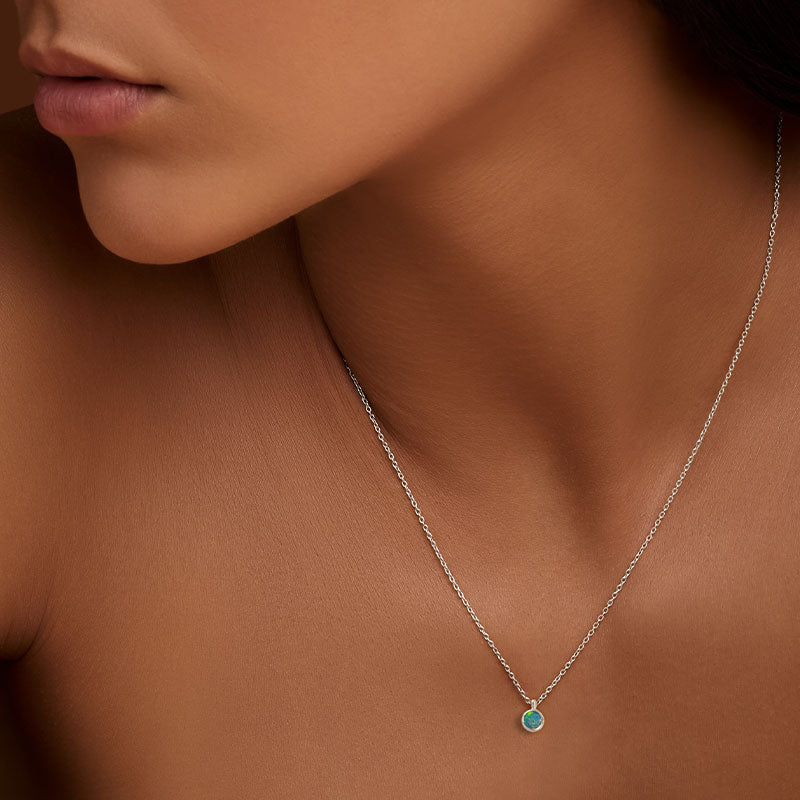 Orbit Necklace, Opal, Silver