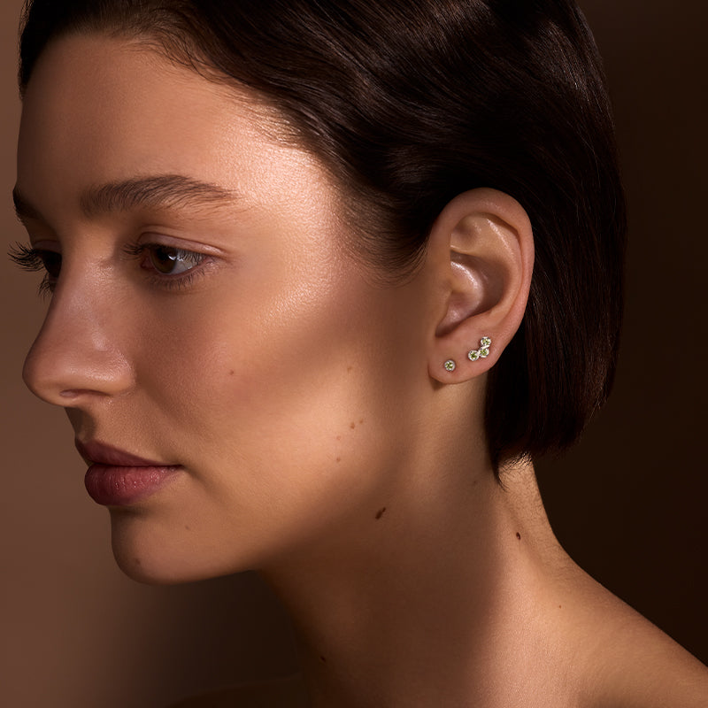 Orion Mix Match Stud, Peridot, Silver