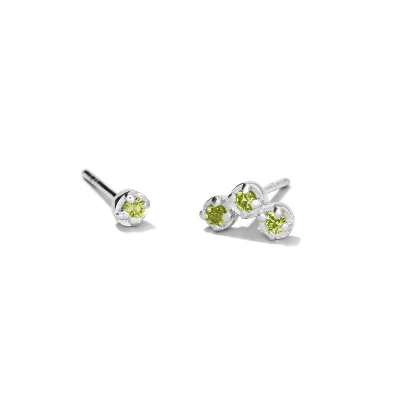 Orion Mix Match Stud, Peridot, Silver