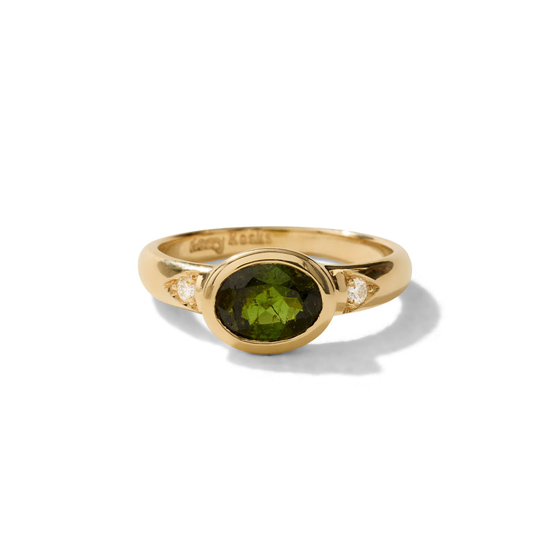 Pallas Ring, Green Tourmaline, 9kt Yellow Gold