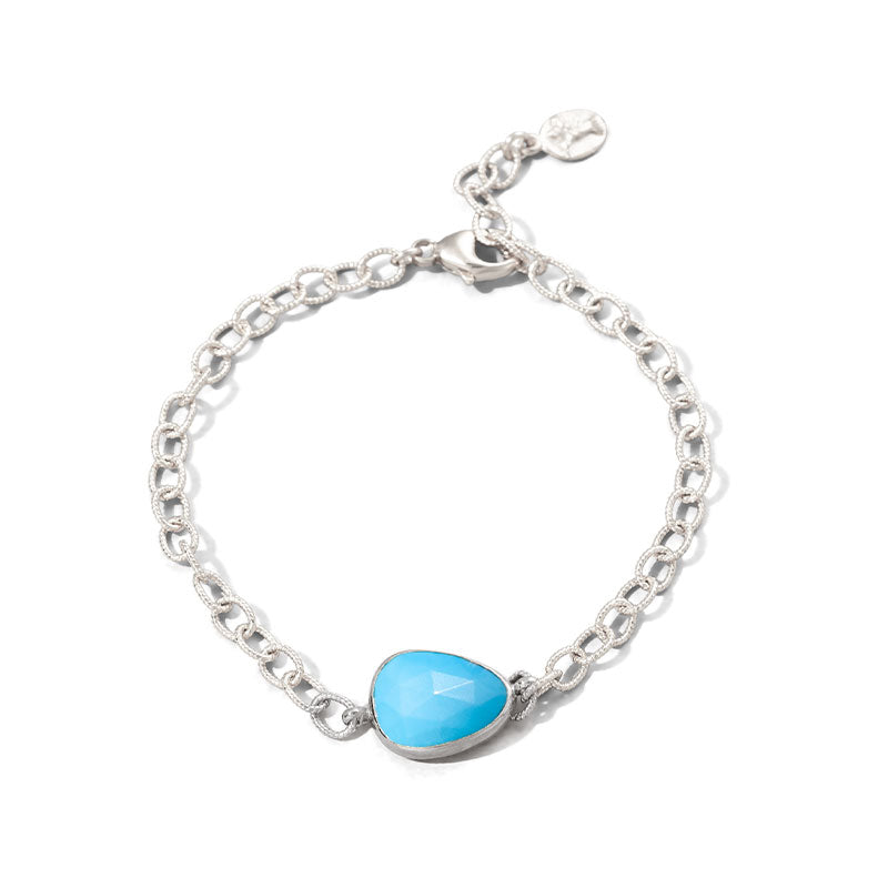 Pebble Bracelet, Turquoise, Silver
