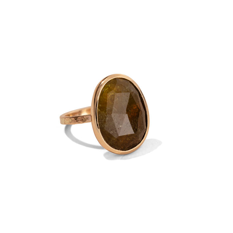 Pebble Ring, Grossular Garnet, 9kt Yellow Gold