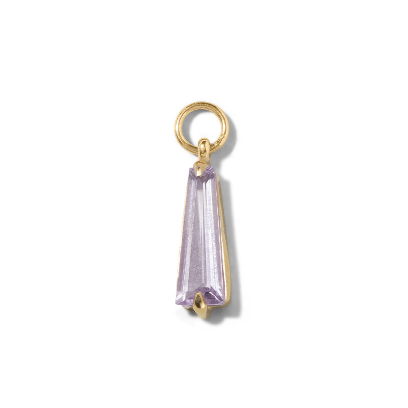 Pendulum Charm, Amethyst, Gold