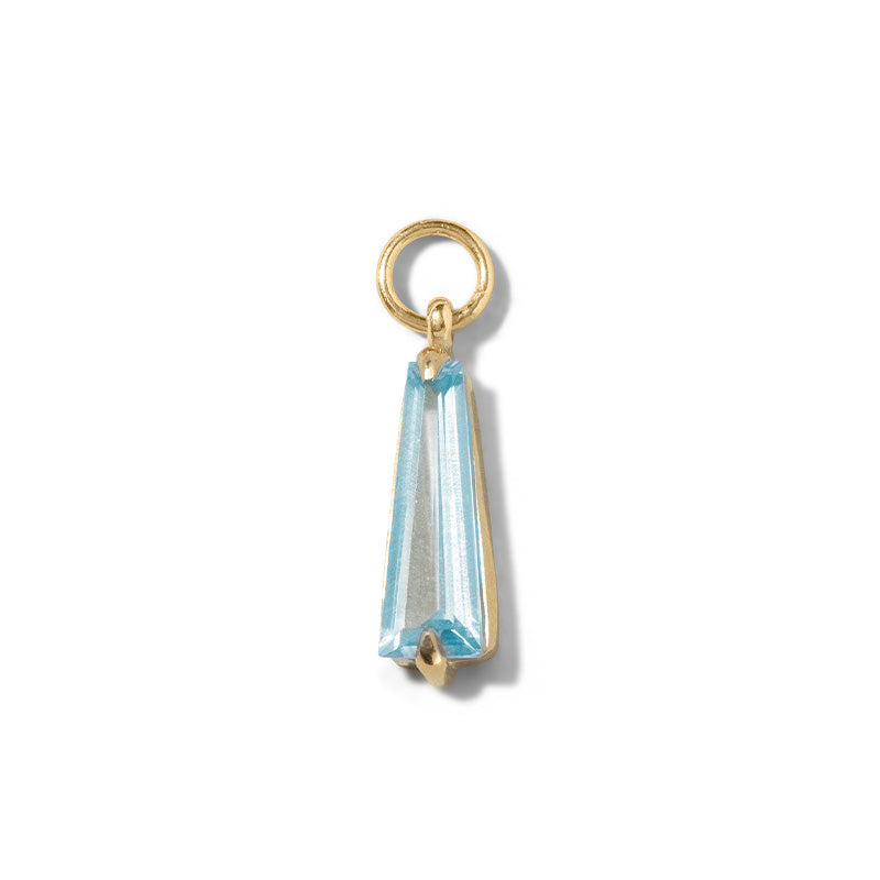 Pendulum Charm, Blue Topaz, Gold