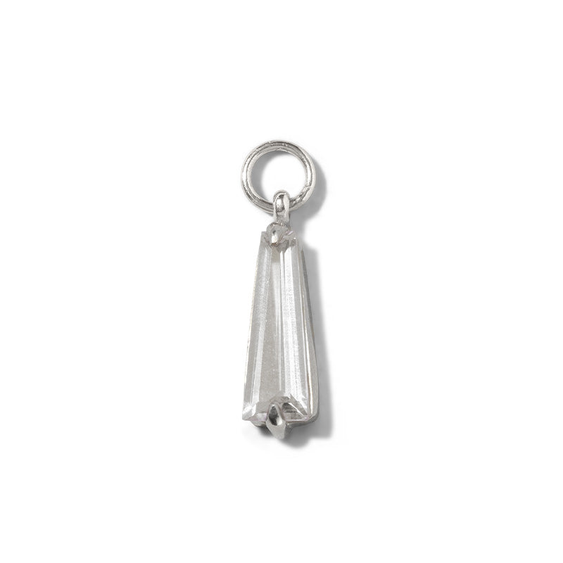 Pendulum Charm, Crystal Quartz, Silver