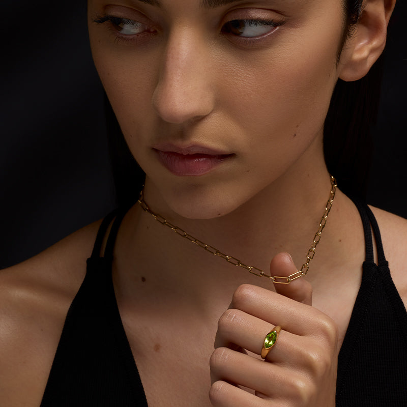 Iris Ring, Peridot, Gold