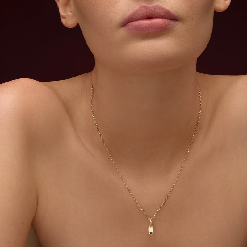 Personalised Rhombic Pendant, 9kt Yellow Gold