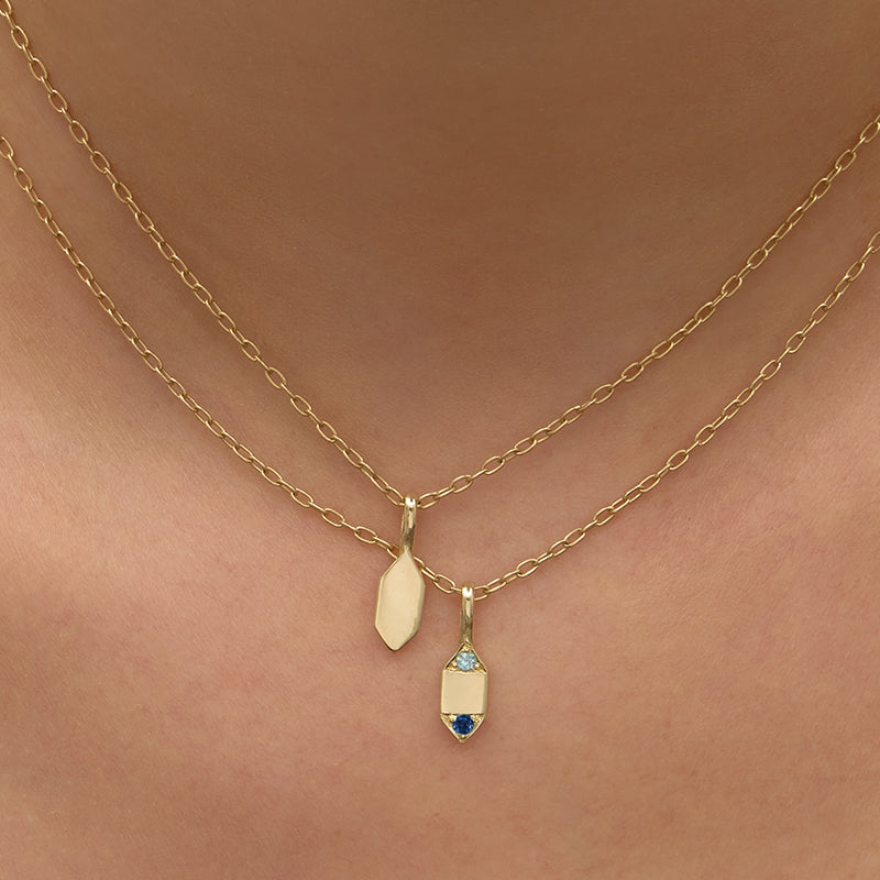 Personalised Rhombic Pendant, 9kt Yellow Gold