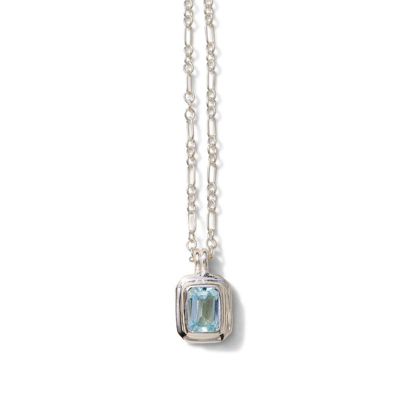 Petra Necklace, Blue Topaz, Silver