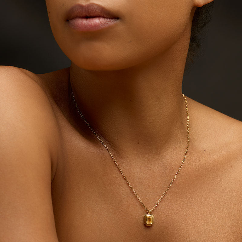 Petra Necklace, Citrine, Gold