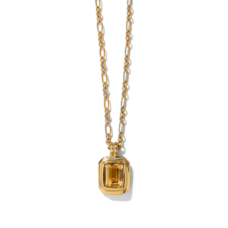 Petra Necklace, Citrine, Gold