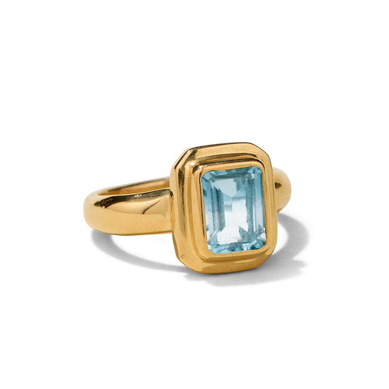 Petra Ring, Blue Topaz, Gold