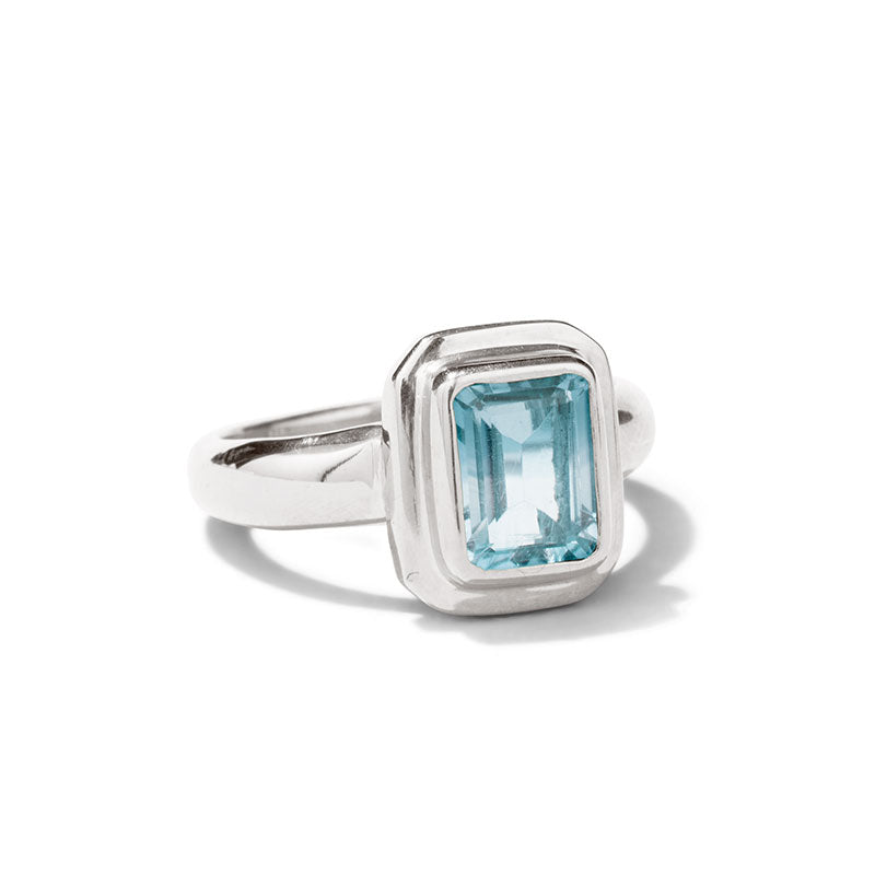 Petra Ring, Blue Topaz, Silver