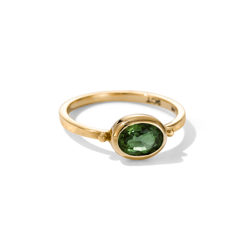 Pippa Ring, Green Sapphire, 9kt Yellow Gold