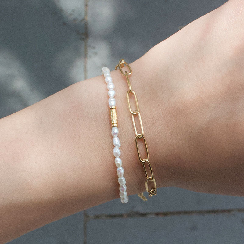 Purity Bracelet, Pearl, Gold