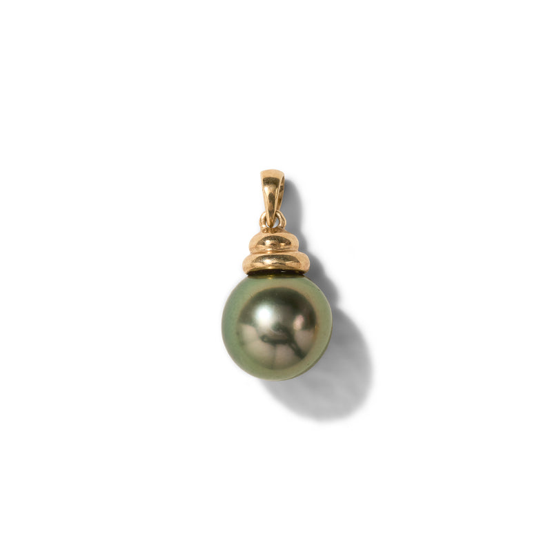 Nero Pendant, Natural Black Pearl, 9kt Yellow Gold