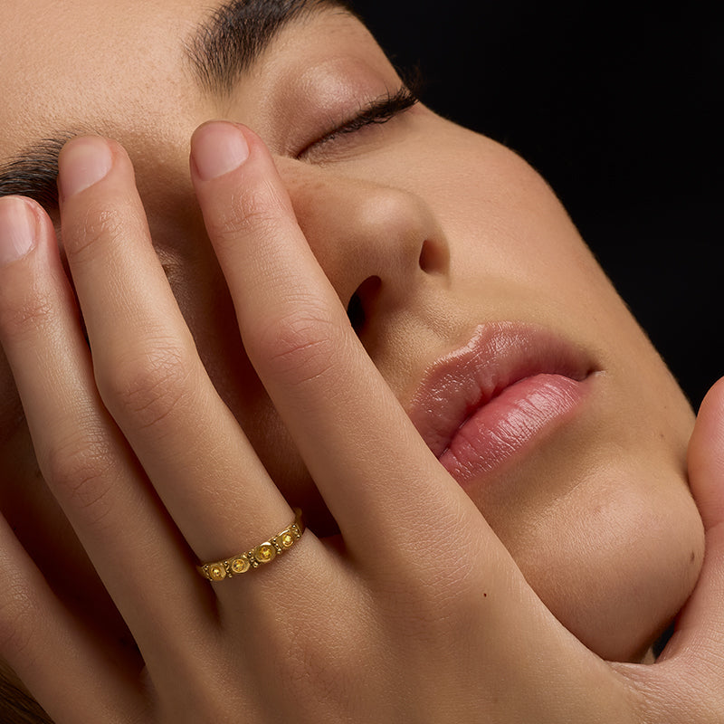 Relic Band, Citrine, 9kt Yellow Gold