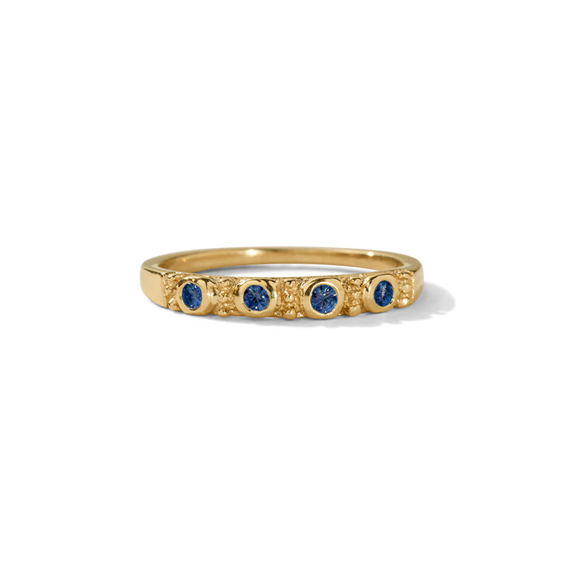 Relic Band, Blue Sapphire, 9kt Yellow Gold