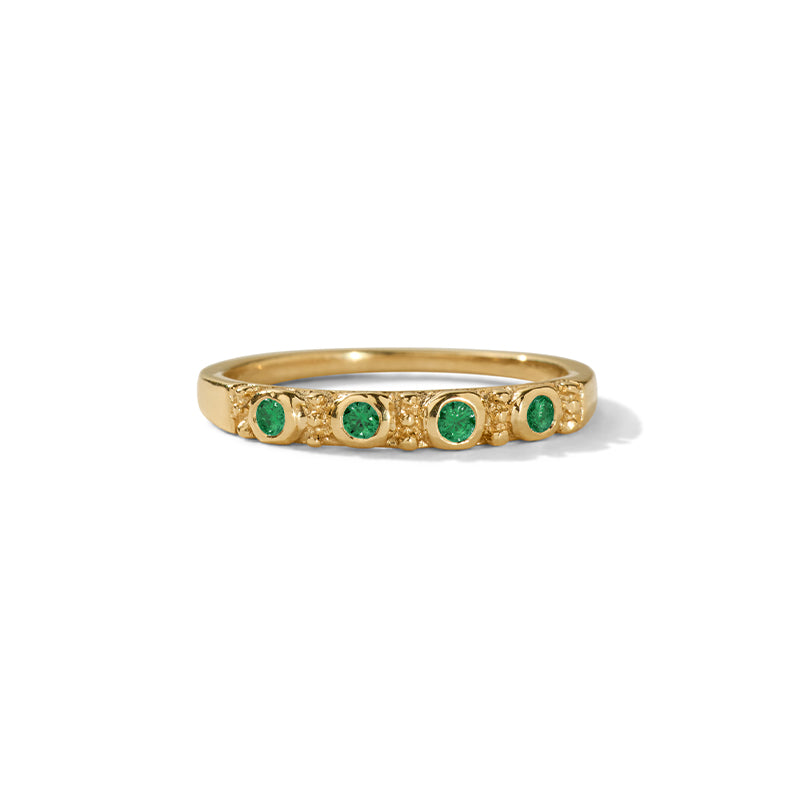 Relic Band, Emerald, 9kt Yellow Gold