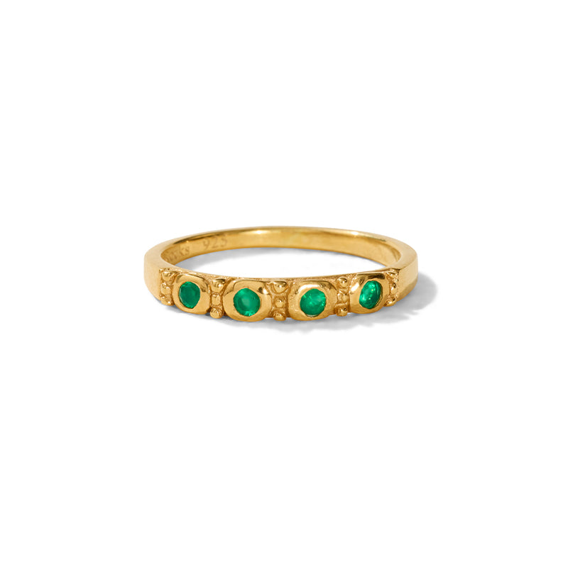 Relic Band, Green Onyx, Gold